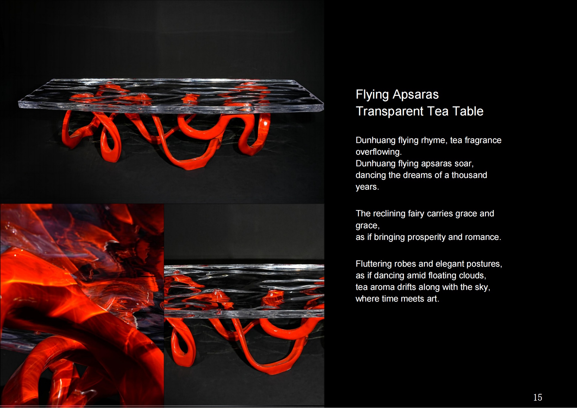 Flying Apsaras Transparent Tea Table